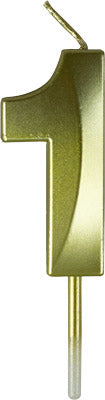 Gold Small Numeral Candle