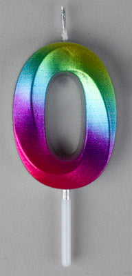 Small Rainbow Metallic Prism Number Candles