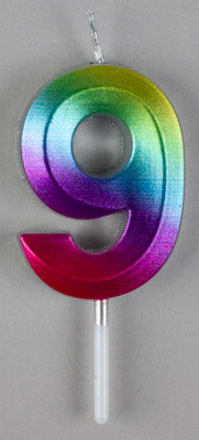 Small Rainbow Metallic Prism Number Candles
