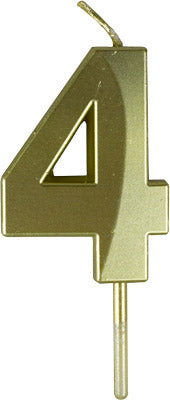 Gold Small Numeral Candle