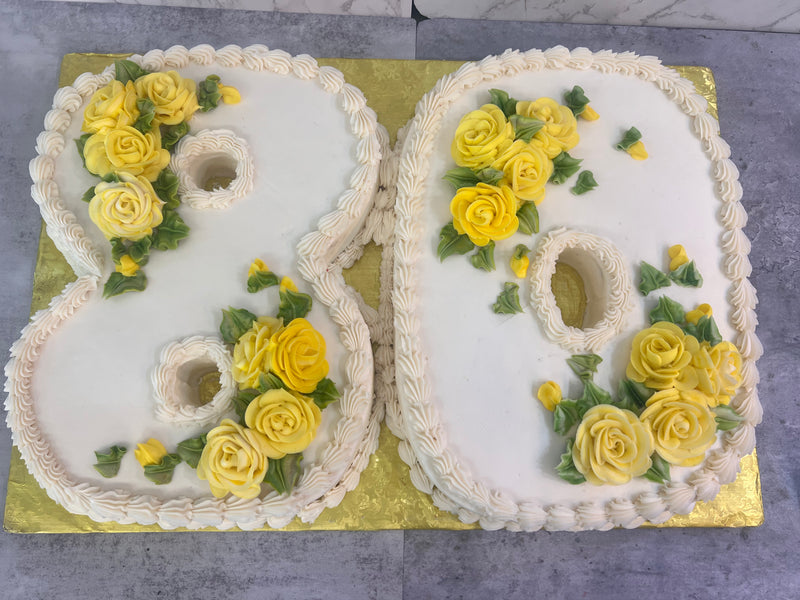 Number Shape with Flowers