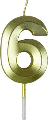 Gold Small Numeral Candle