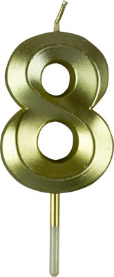Gold Small Numeral Candle