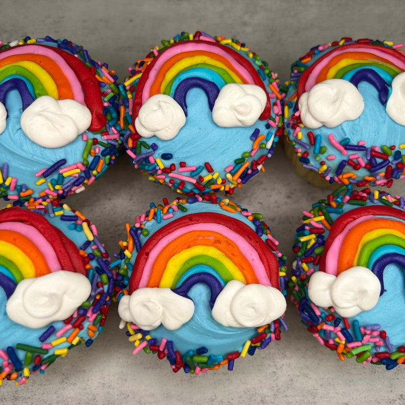Flat Rainbow Cupcakes