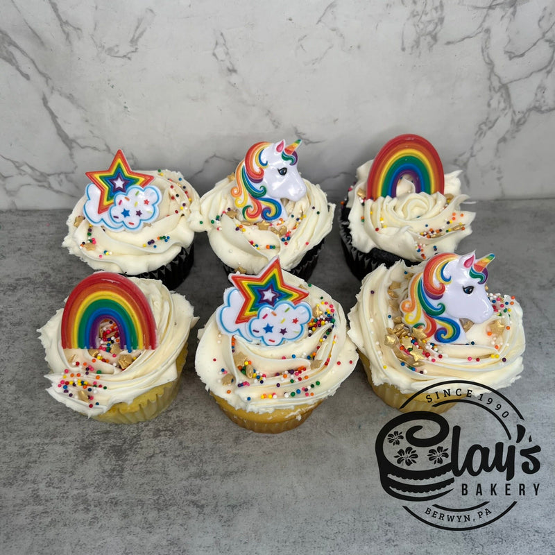 Rainbow and Unicorn Ring Cupcakes