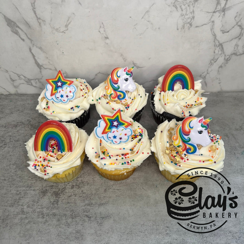 Rainbow and Unicorn Ring Cupcakes