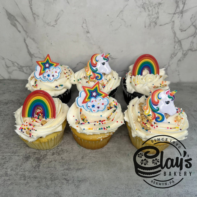 Rainbow and Unicorn Ring Cupcakes