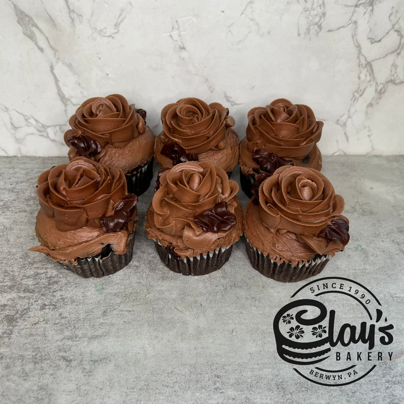Chocolate Rose Flower Cupcakes
