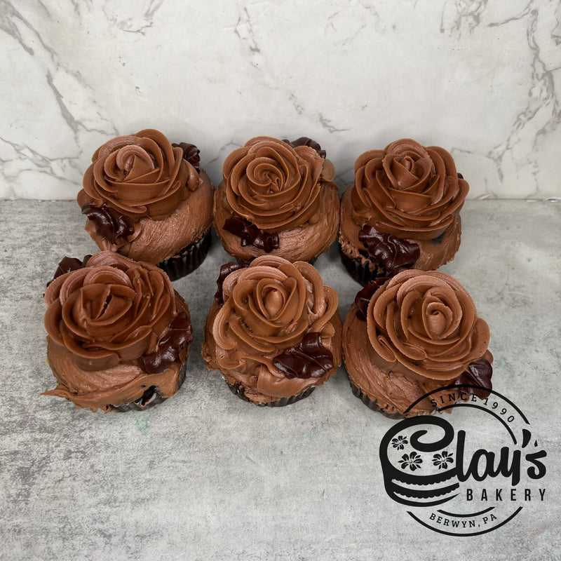 Chocolate Rose Flower Cupcakes