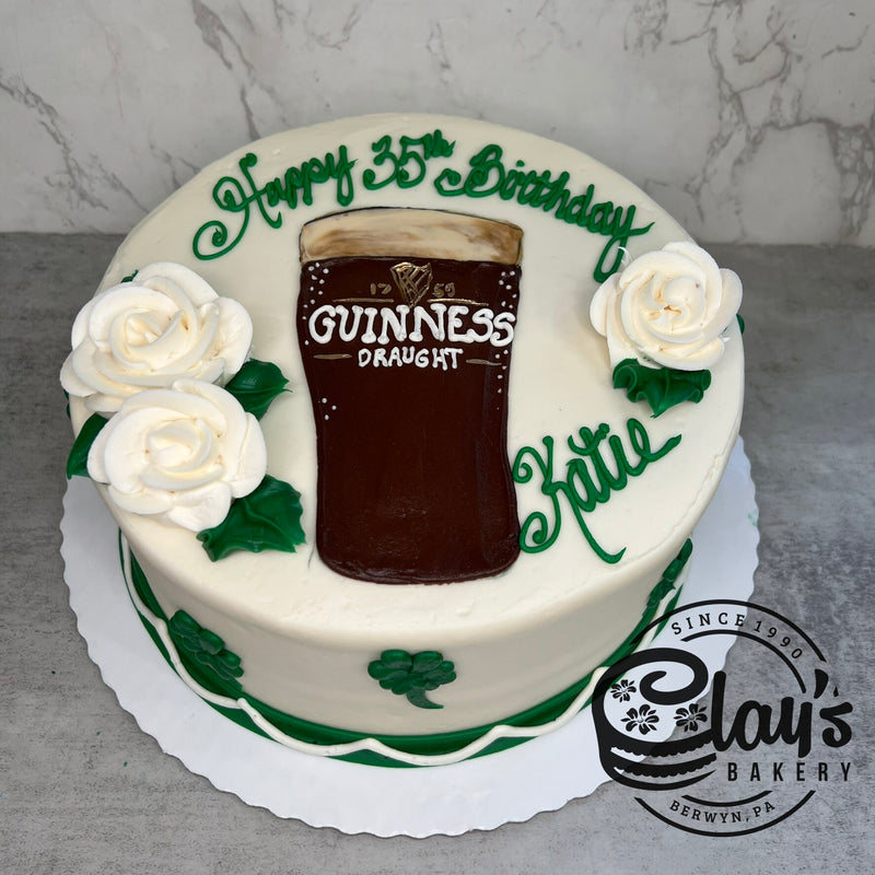 Guiness Glass and Shamrocks