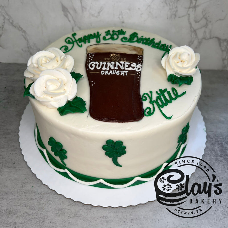 Guiness Glass and Shamrocks