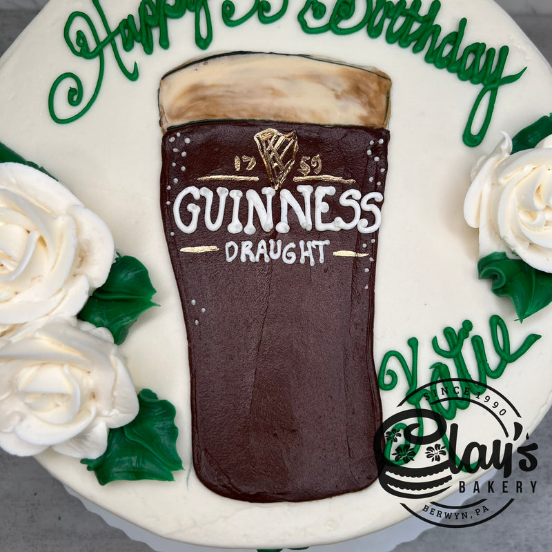 Guiness Glass and Shamrocks