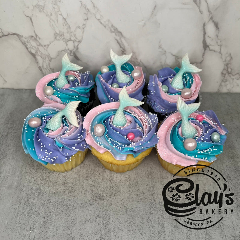Mermaid Sugar Piece Cupcakes