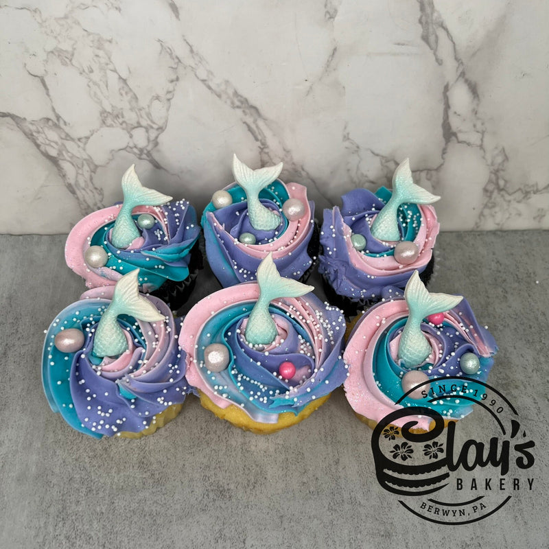 Mermaid Sugar Piece Cupcakes