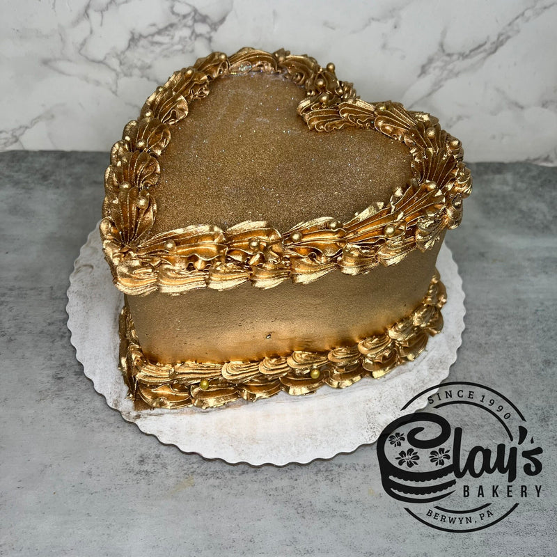 Metallic Covered - Heart Shaped Cake