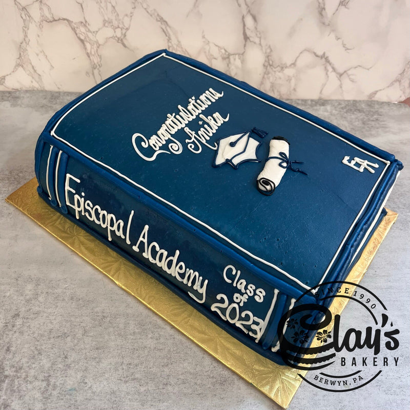 Closing a Chapter - Closed Book Shaped Cake