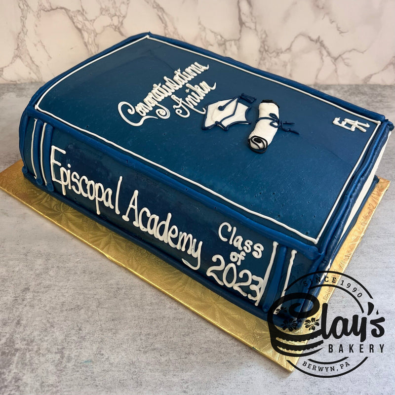 Closing a Chapter - Closed Book Shaped Cake