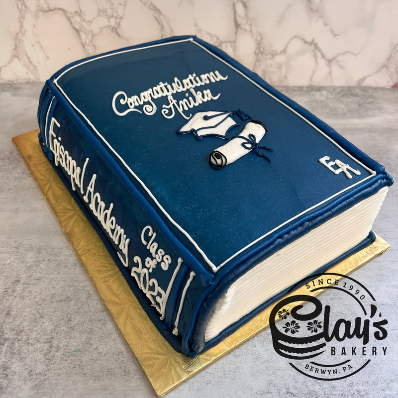Closing a Chapter - Closed Book Shaped Cake