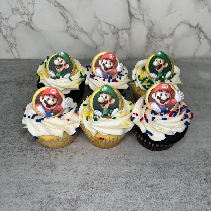 Mario and Luigi Ring Cupcakes