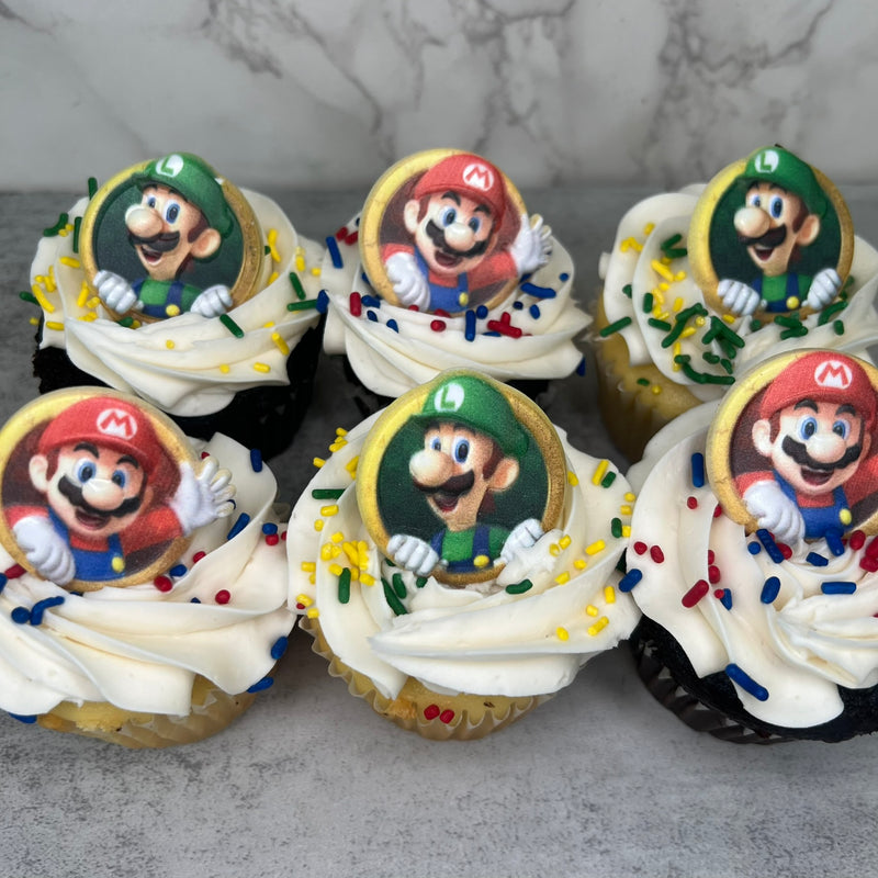 Mario and Luigi Ring Cupcakes