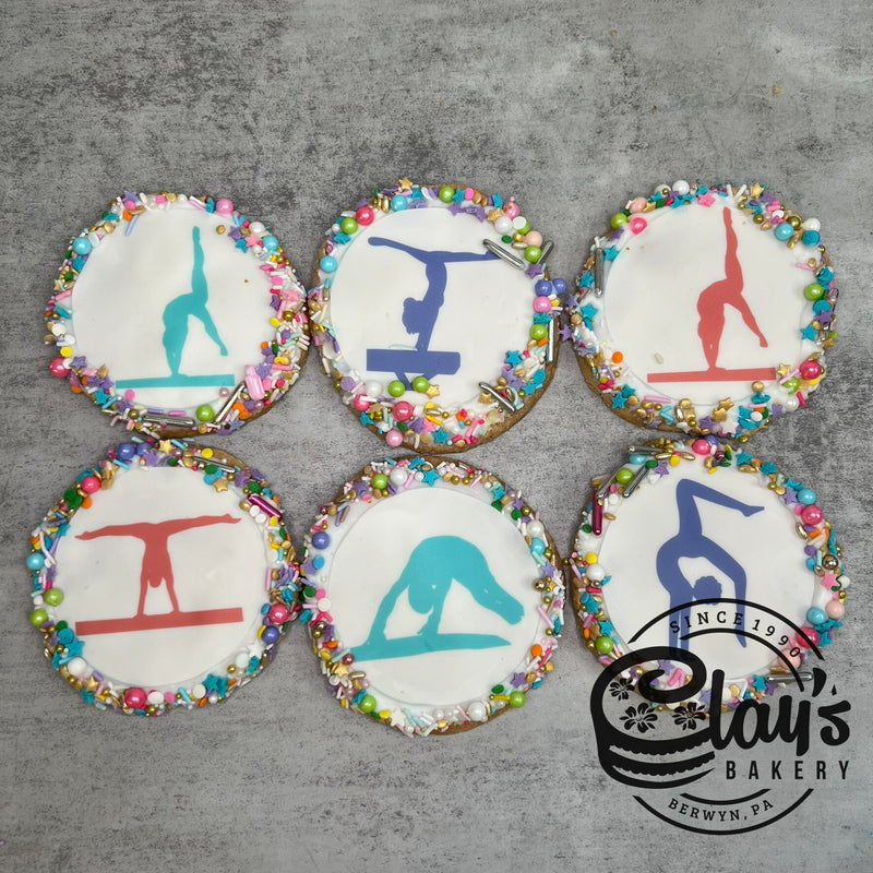 Gymnastics Silhouette Edible Image Cookies