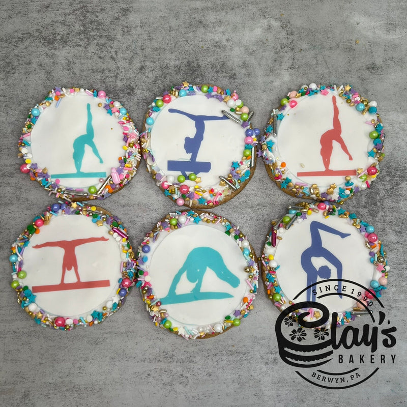 Gymnastics Silhouette Edible Image Cookies