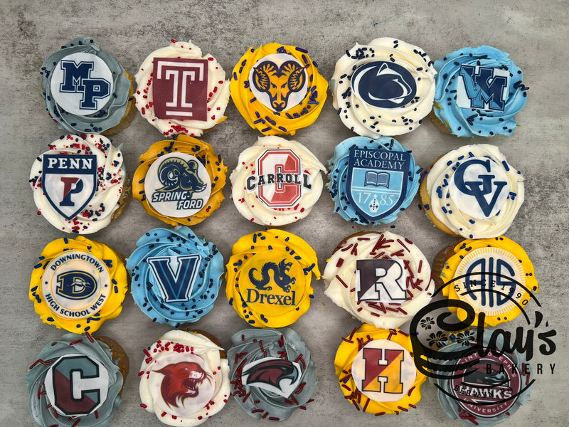 College or High School Logo Cupcakes