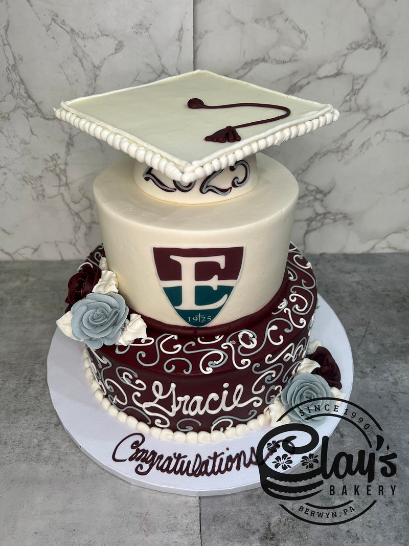 Grad Cap and School Logo with Scrolling - Two Tier