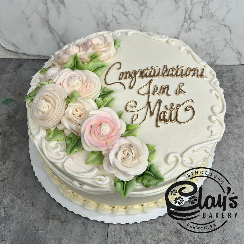 Beautiful Pale Roses with Metallic Writing