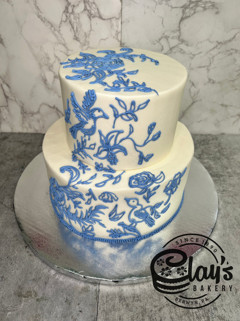 Beautiful Ceramic Inspired Florals (Two Tier)