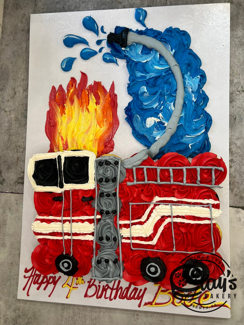 Firetruck Cupcake Cake (24 Cupcakes)