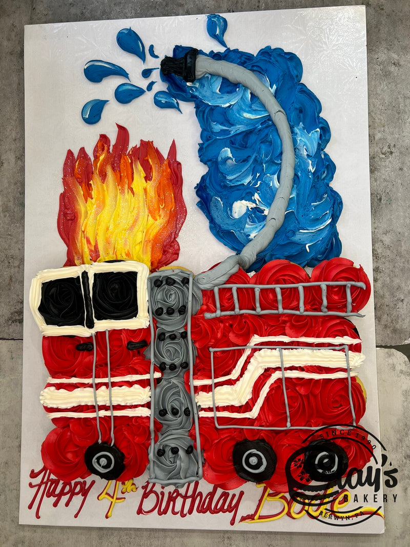 Firetruck Cupcake Cake (24 Cupcakes)