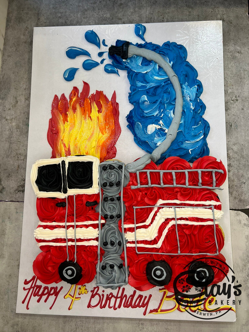 Firetruck Cupcake Cake (24 Cupcakes)