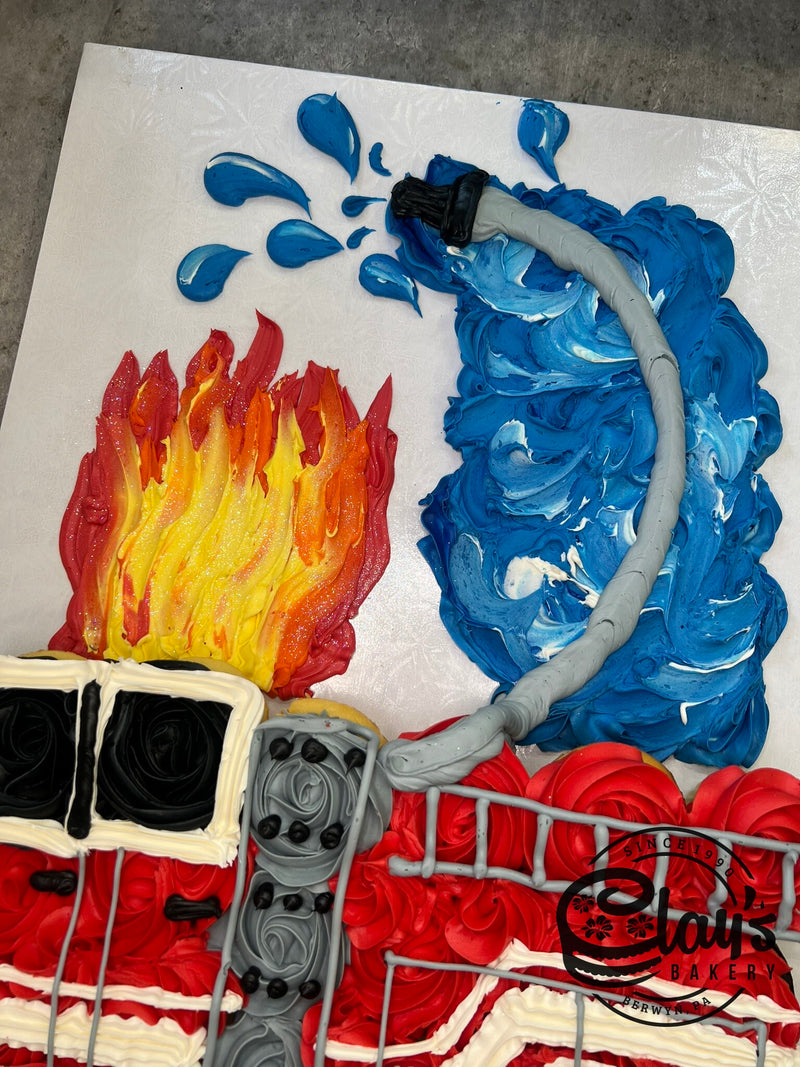 Firetruck Cupcake Cake (24 Cupcakes)