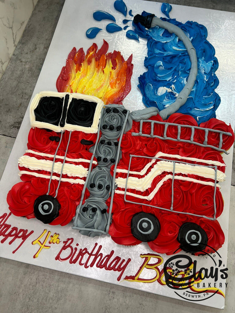 Firetruck Cupcake Cake (24 Cupcakes)