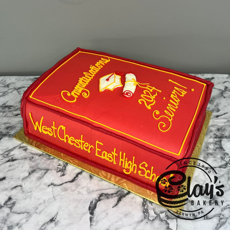 Closing a Chapter - Closed Book Shaped Cake