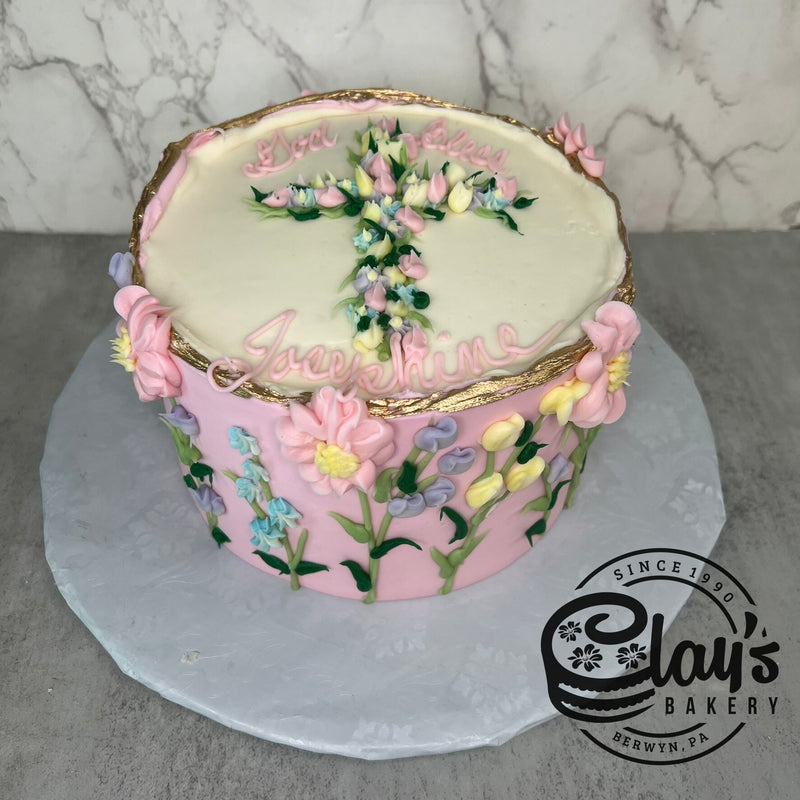 Delicate Floral Cross