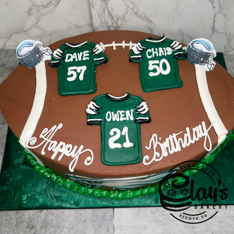 Football Shape with Jerseys and Logo