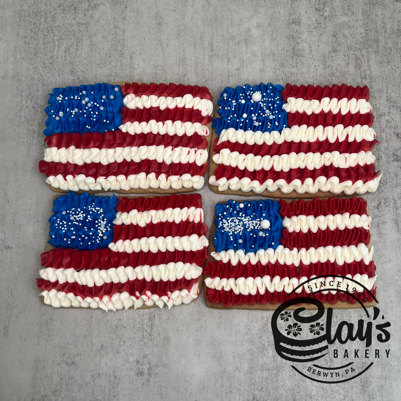 Ruffled American Flag Cookies (Buttercream Only)