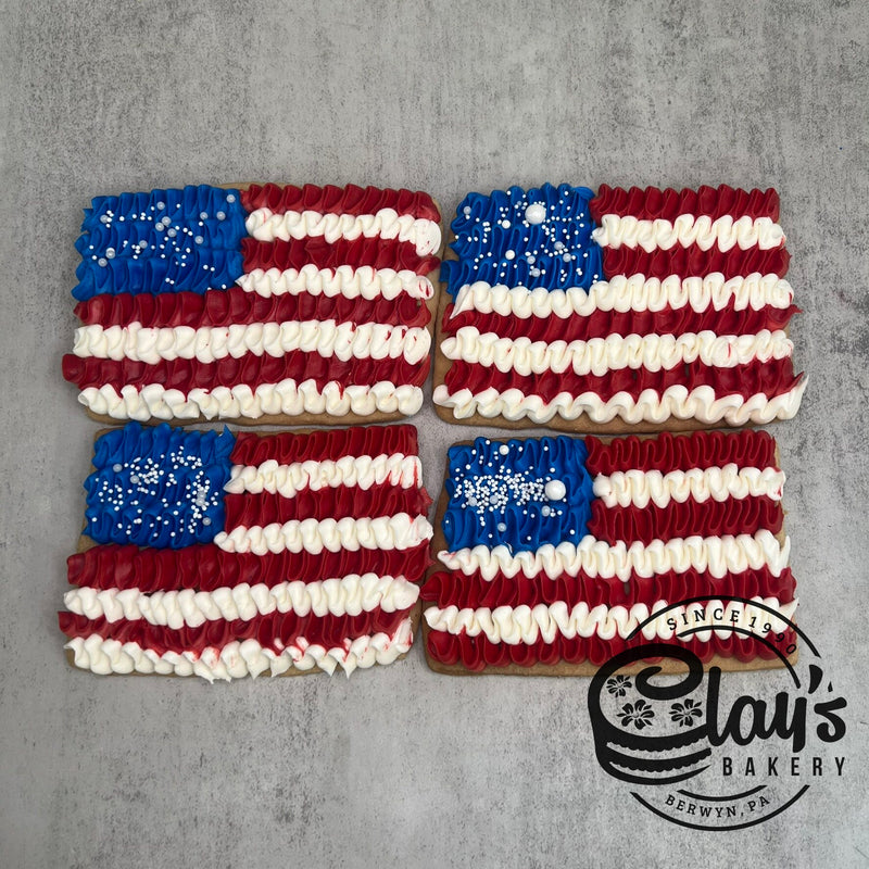 Ruffled American Flag Cookies (Buttercream Only)