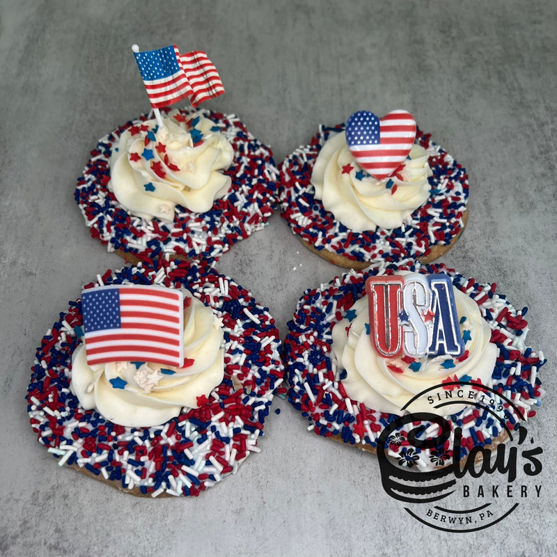 Patriotic Swirl with Ring Cookies (Buttercream only)