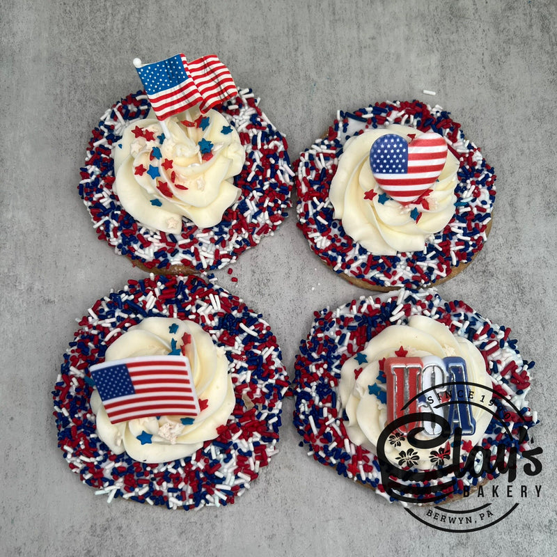 Patriotic Swirl with Ring Cookies (Buttercream only)