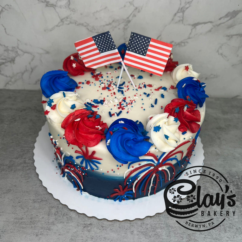 USA Blue Ombre with Fireworks