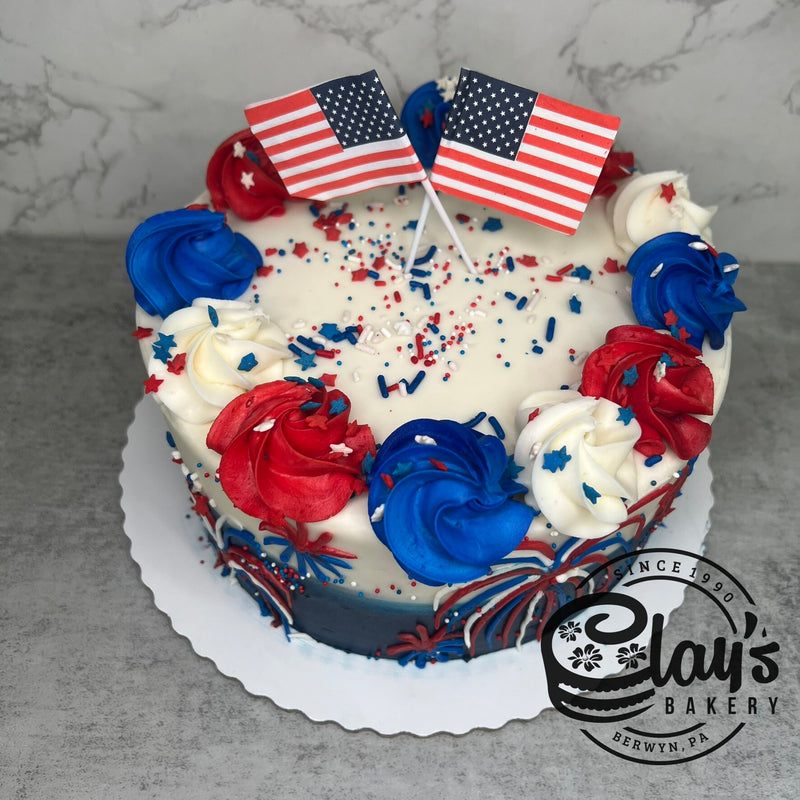 USA Blue Ombre with Fireworks