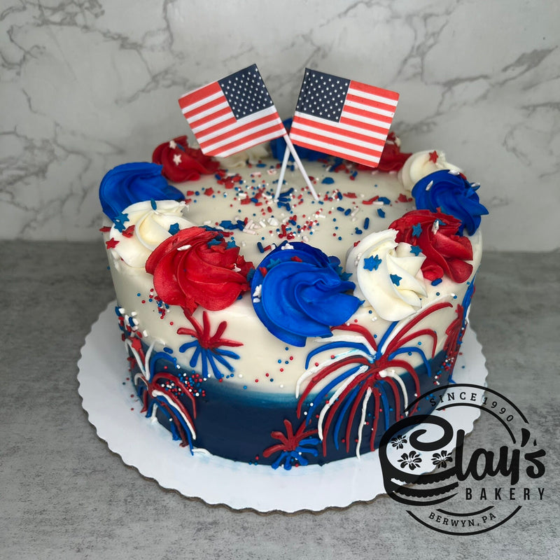 USA Blue Ombre with Fireworks