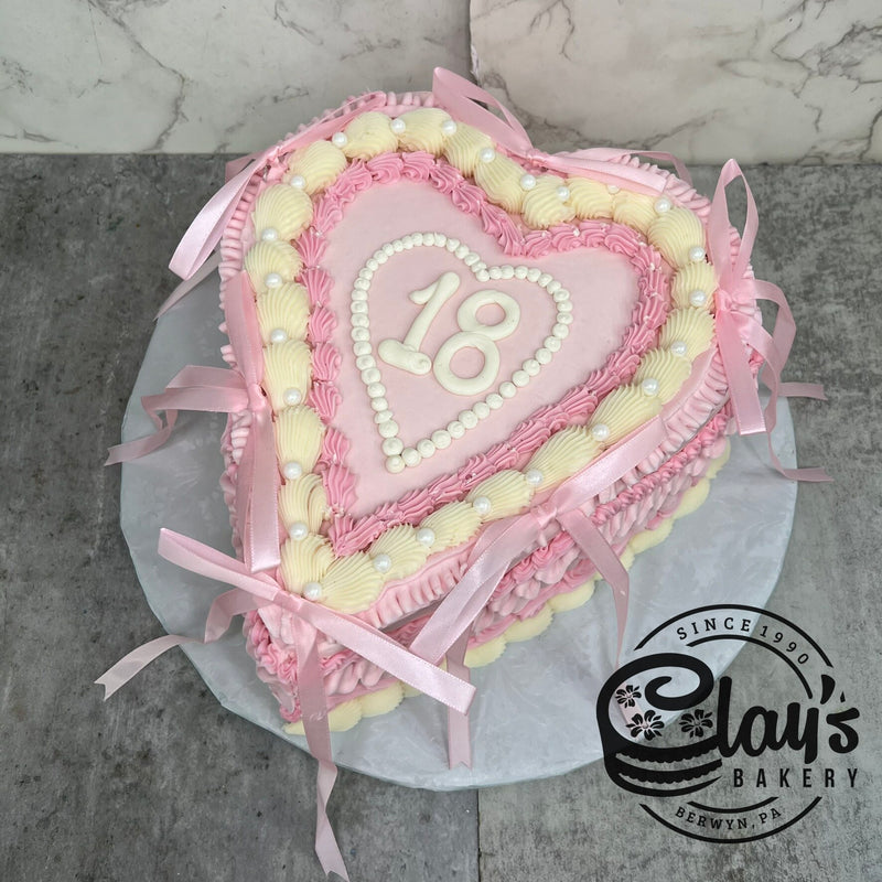 Pearled Heart - Shaped Cake
