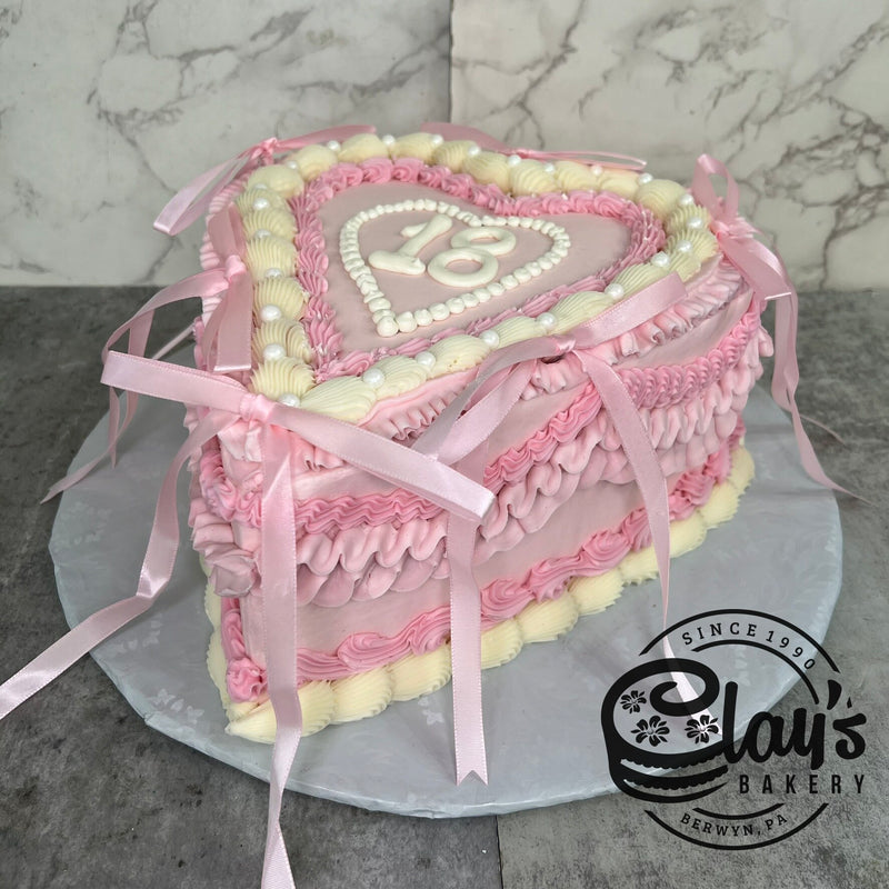 Pearled Heart - Shaped Cake