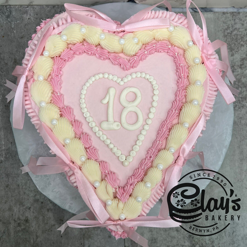 Pearled Heart - Shaped Cake