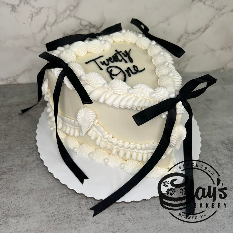 Vintage Bows - Heart Shaped Cake