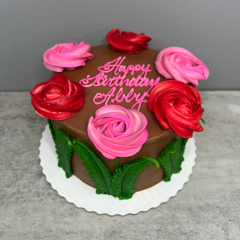 Red and Pink Rosettes Around Edges